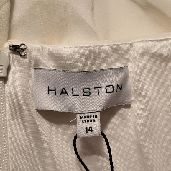 HALSTON Ori Crepe/Chiffon Halter Wideleg Jumpsuit NWT - Picture 15 of 16